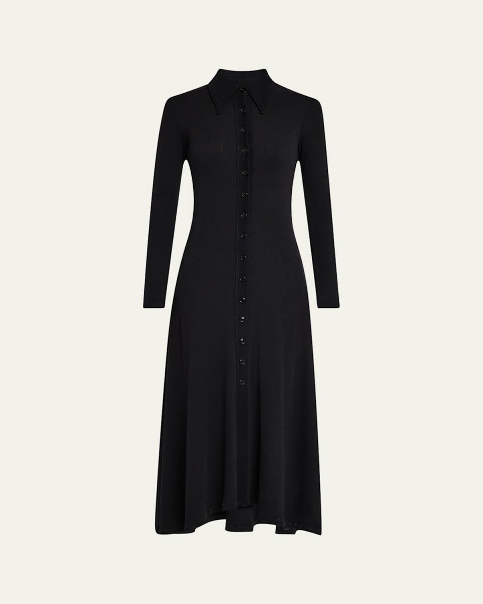Gila Long-Sleeve Rib Polo Dress